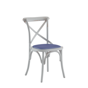 Coco Chair in White with Lavender Seat Pad