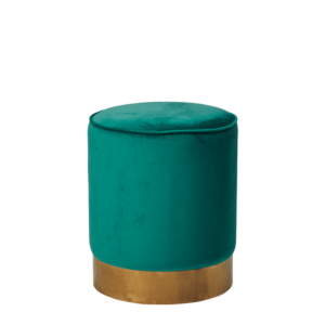 Hollywood Ottoman in Maldive Blue Velvet
