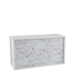 Unico Bar with White Frame and Marble Gold Line Front