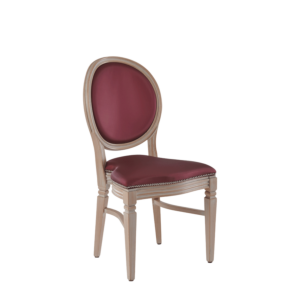 Chandelle Chair in Ivory with Merlot Seat Pad