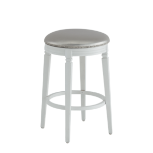 Beli Bar Stool White with Silver Seat Pad