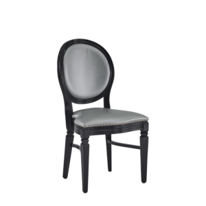 Chandelle Chair in Black with Silver Seat Pad