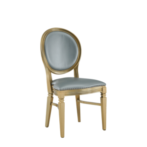 Chandelle Chair in Gold with Silver Seat Pad