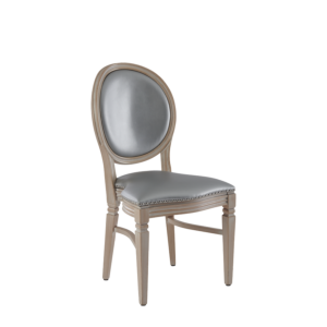 Chandelle Chair in Ivory with Silver Seat Pad