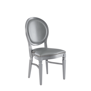 Chandelle Chair in Silver with Silver Seat Pad