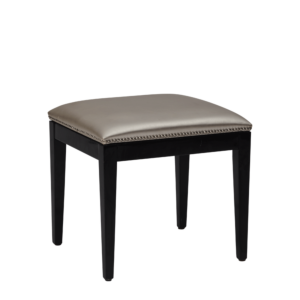 Divano Ottoman in Black with SIlver Seat Pad