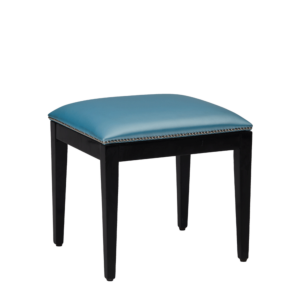 Divano Ottoman in Black with Sky Blue Seat Pad