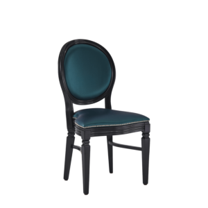 Chandelle Chair in Black with Teal Seat Pad