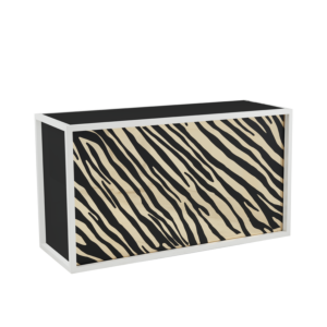 Unico Bar with White Frame and Tiger Print Front