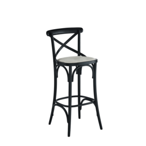 Coco Bar Stool in Black with Vanilla Seat Pad