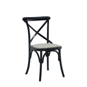 Coco Chair in Black with Vanilla Seat Pad