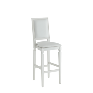 CKC Bar Stool in White with White Seat Pad