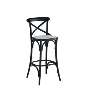 Coco Bar Stool in Black with White Seat Pad