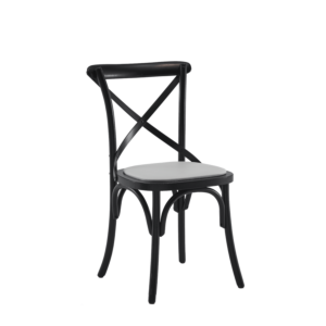 Coco Chair in Black with White Seat Pad