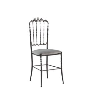 Napoleon Chair in Gunmetal with White Seat Pad