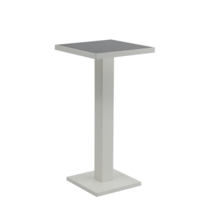 Olympic Poseur Table in White with Smoked Mirror Top