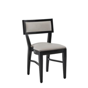 The Bogart Chair in Black with White Seat Pad