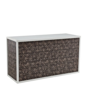 Unico Bar - White Frame - Taupe Snake Skin Upholstered Panels