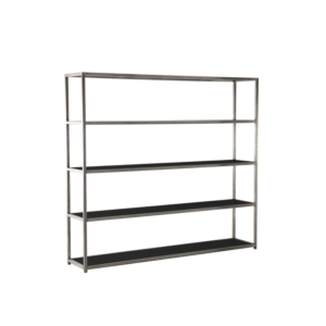 Unico Shelving Unit with Stainless Steel Frame in Black