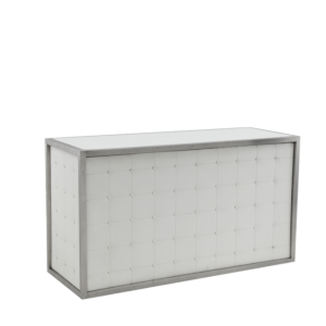 Unico Bar - Stainless Steel Frame - White Upholstered Panels