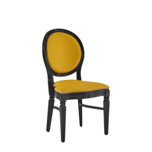 Chandelle Chair in Black with Yellow Seat Pad