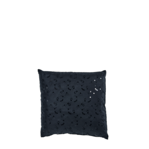Medium Black Satin Cushion with Sequins