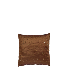 Medium Brown Satin Cushion with Sequins