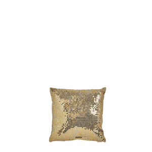 Gold Silk Cushion with Disco Print