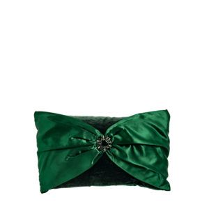 Emerald Velvet Cushion with Silk Bow