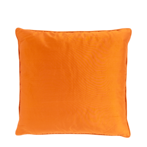 Orange Satin Cushion with Piped Edges