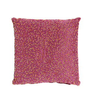 Pink Silk Cushion with Multi Coloured Sequins