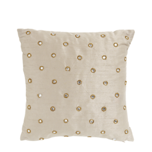 Ivory Silk Cushion with Round Sequin
