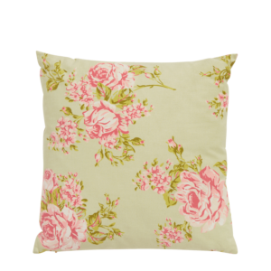 Pale Green Cushion with Floral Print