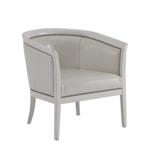 Divano Armchair in White with White Seat Pad