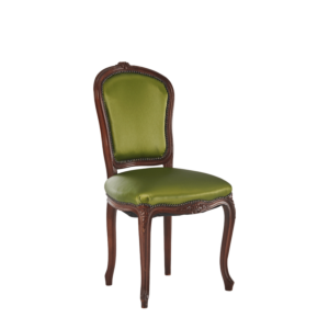 Lauren Chair in Brown with Chartreuse Green Seat Pad