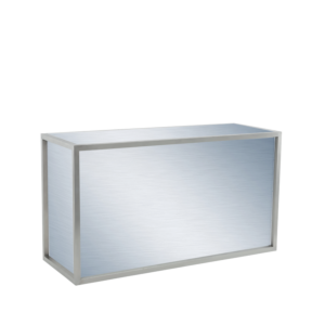 Unico Rectangular Bar - Stainless Steel Frame - Silver Panels