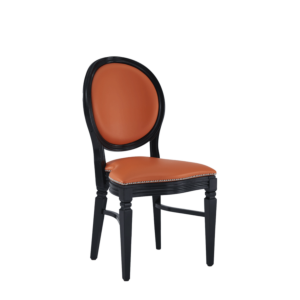 Chandelle Chair in Black with Orange Seat Pad