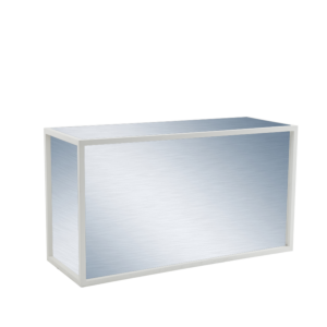 Unico Rectangular Bar with White Frame and Silver Panels