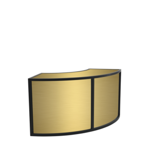 Unico Curved Bar with Black Frame and Gold Panels