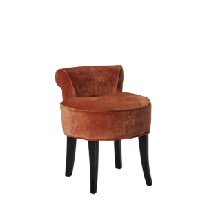 Belgravia Ottoman in Orange Velvet