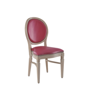 Chandelle Chair in Ivory with Pink Seat Pad