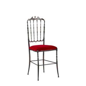 Napoleon Chair in Gunmetal with Red Seat Pad