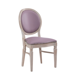 Chandelle Chair in Ivory with Rose Seat Pad