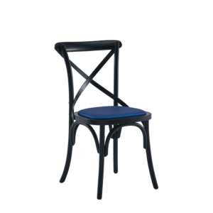 Coco Chair in Black with Sapphire Seat Pad