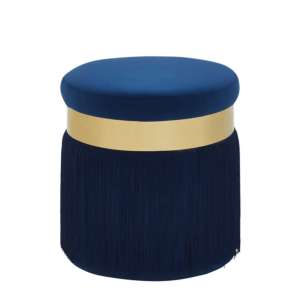 The Chicago Ottoman in Dark Blue