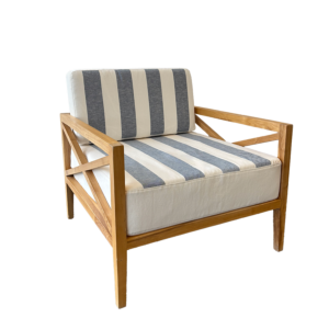 Sotogrande Armchair with Blue and White striped cushions