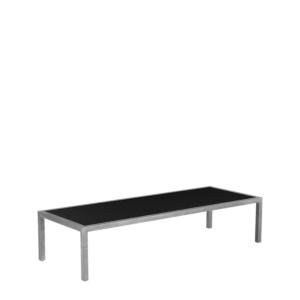 Unico Rectangular Max Coffee Table with Stainless Steel Frame