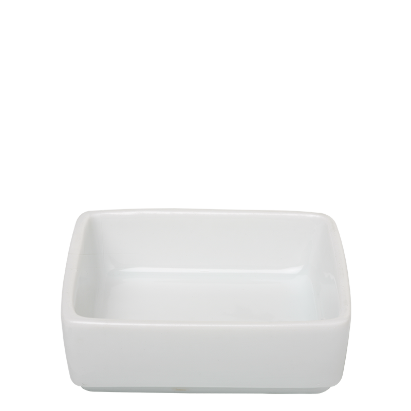 Dish Square Small White 6.5 X 6.5 X 3 cm 4 cl
