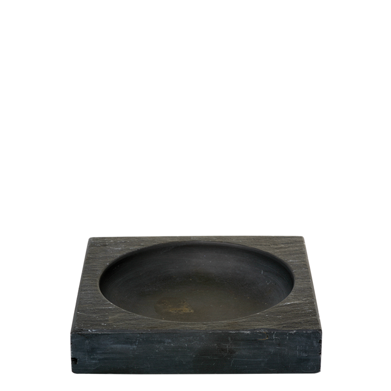 Slate square ashtray black 9 x 9 cm