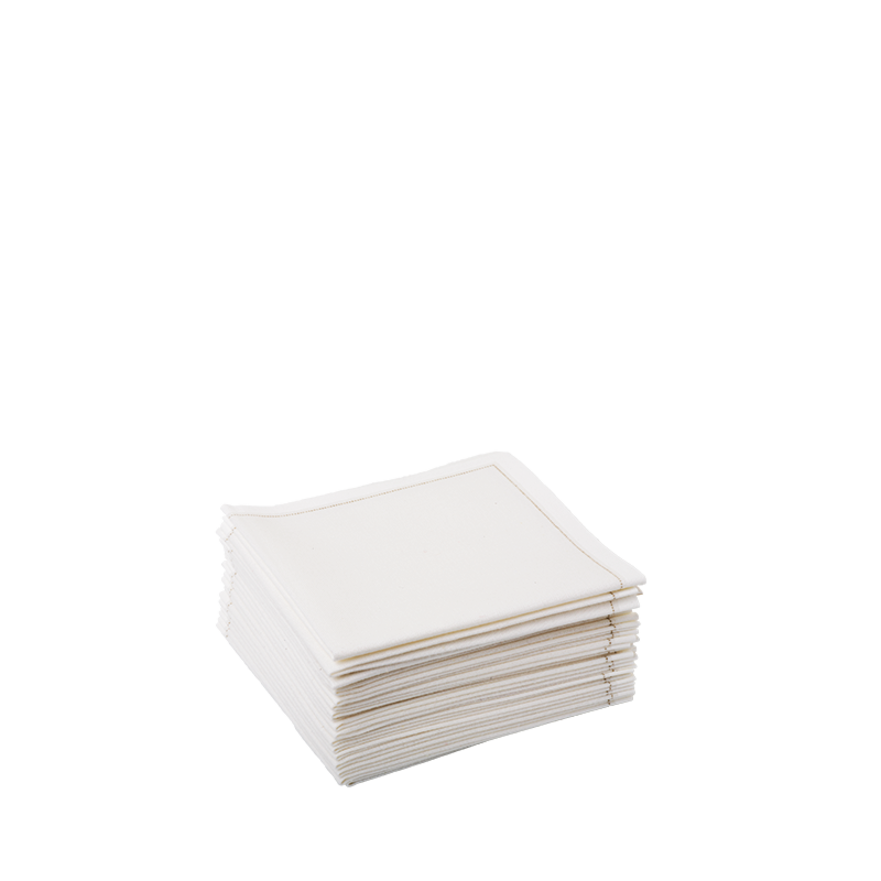White Cocktail napkin Prefolded 20 x 20 cm (Pack of 30)